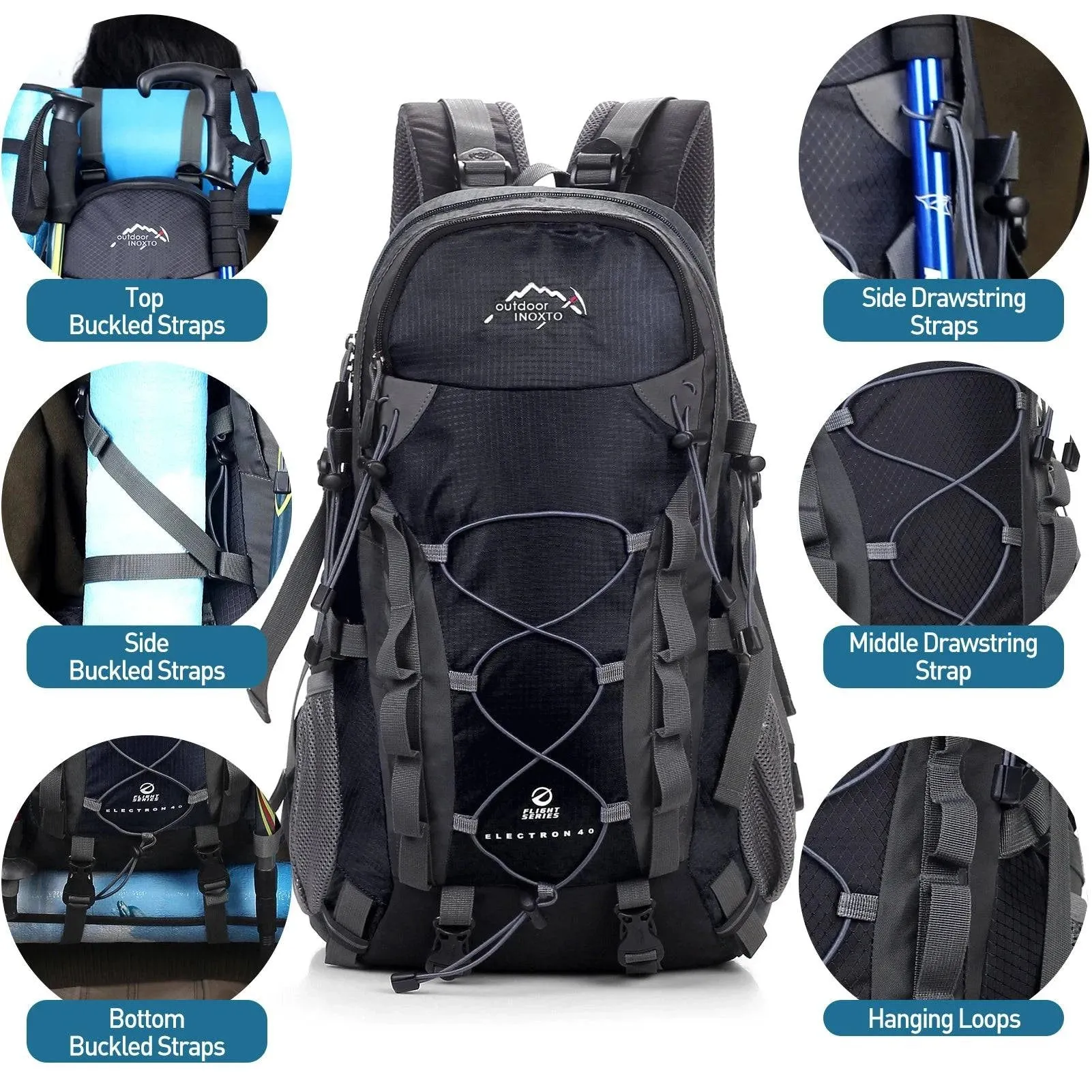 40L Men Women Trekking Backpack Waterproof Mountaineering Bag Outdoor Travel Tent Backpacks for Camping Hiking Equipment 2022