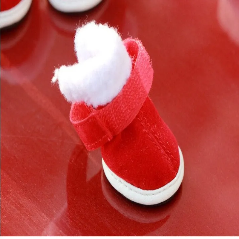 Christmas Rubber Soles Dog Shoes