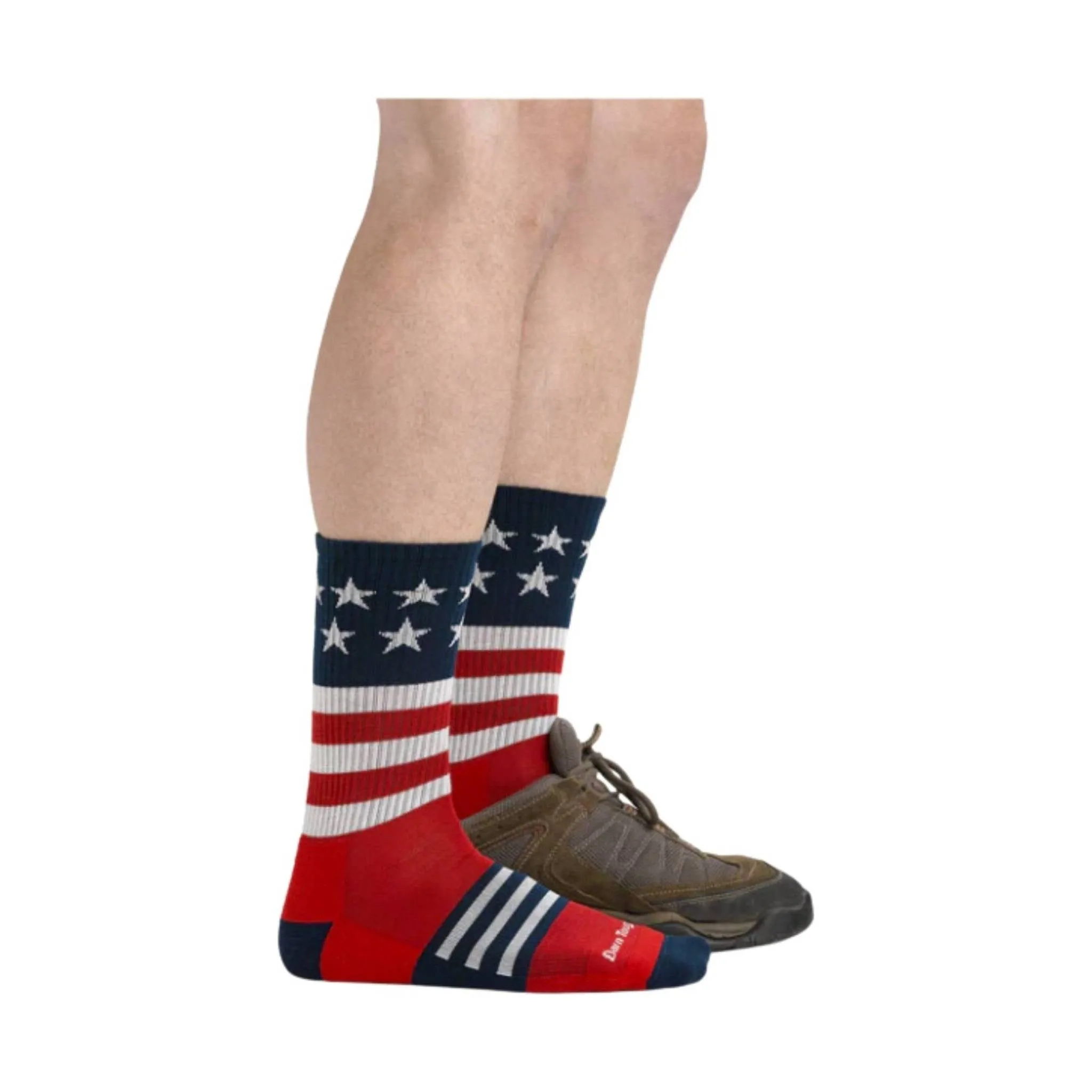 Darn Tough Vermont Men's Captain Stripe Micro Crew Lightweight Hiking Sock - Stars and Stripes