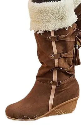 Fashion Women's Winter Long Brown Boots