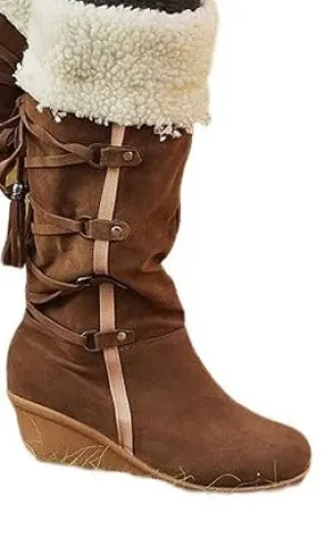 Fashion Women's Winter Long Brown Boots