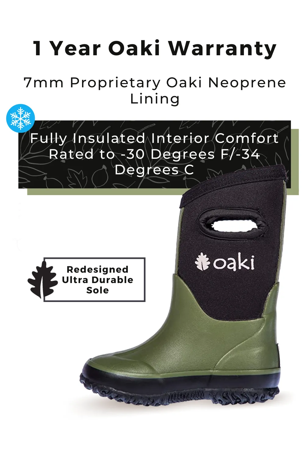 Forest Green Neoprene Rain/Snow Boots