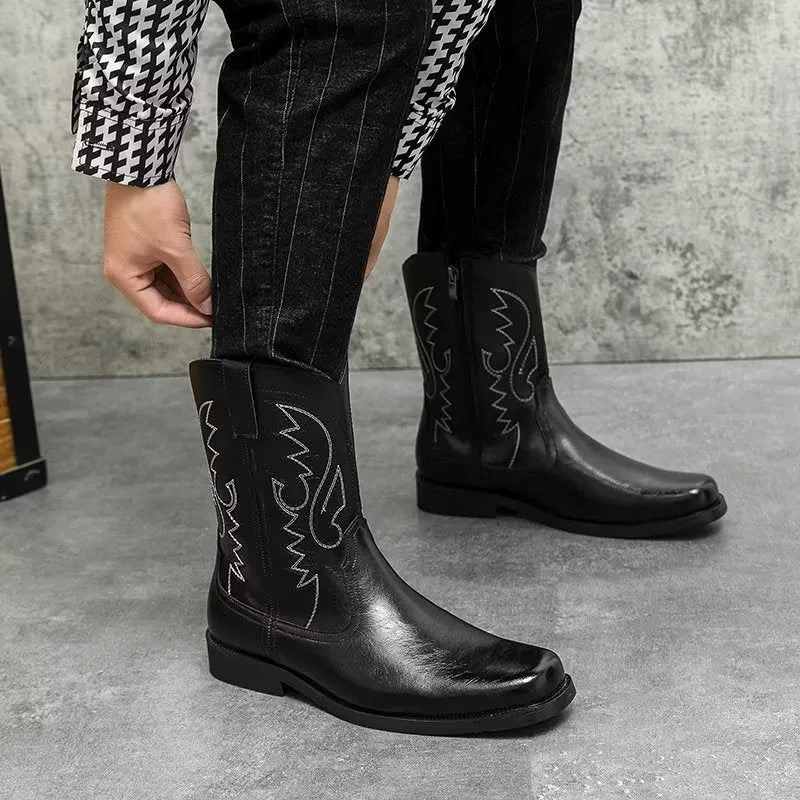 Luxury Zipper Closure Mid-Calf Boots