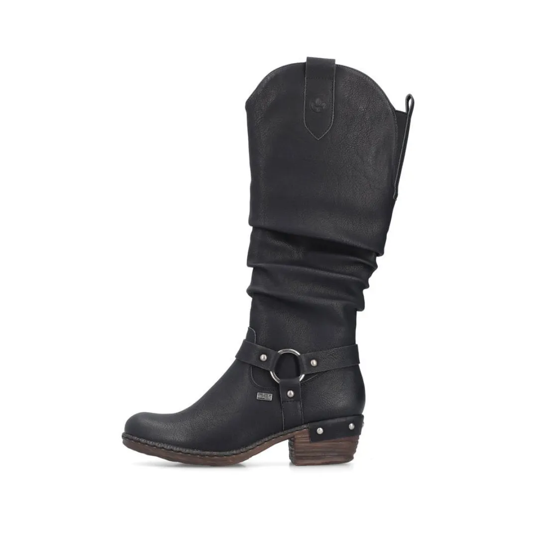 Rieker 936700-00 Corrales Black Long Tex Boots