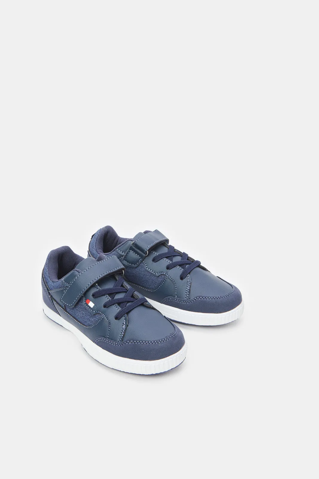 Senior Boys Navy Material Block Skate Shoe