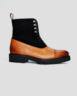 SG Logan High Top Boots  - Cognac   Black