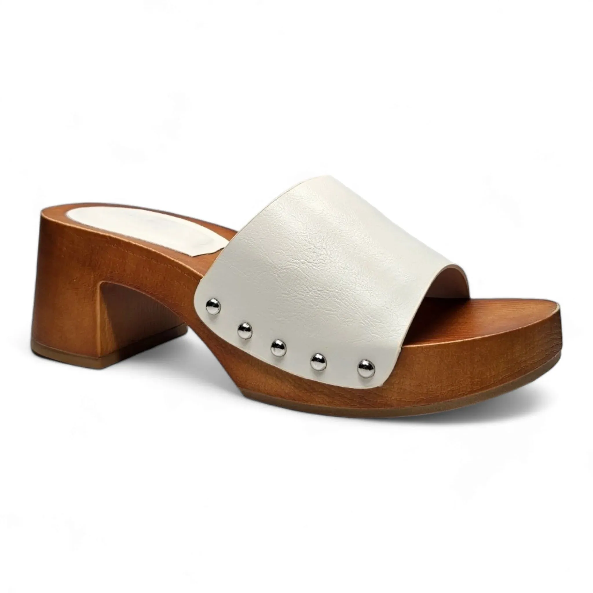 Silveroak Wooden Open Toe Clogs