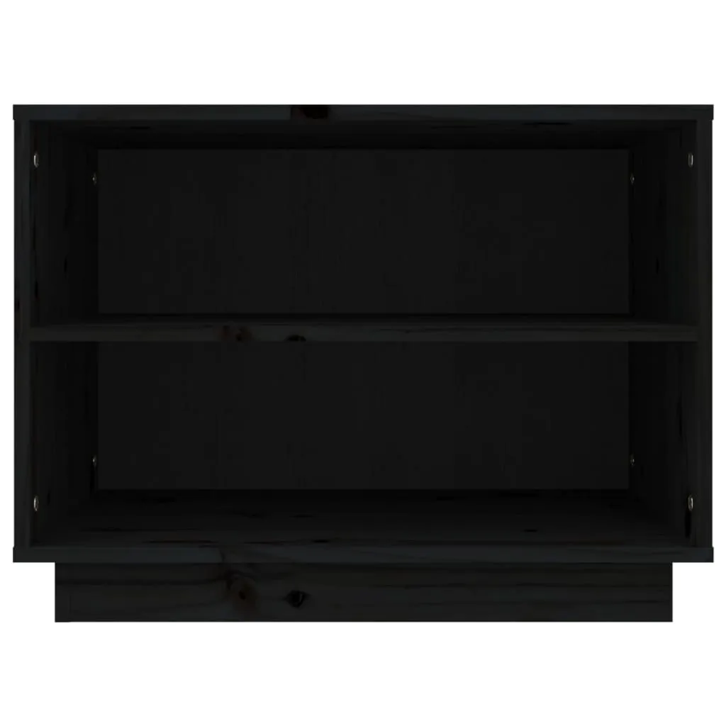 vidaXL Shoe Cabinet Black 60x34x45 cm Solid Wood Pine