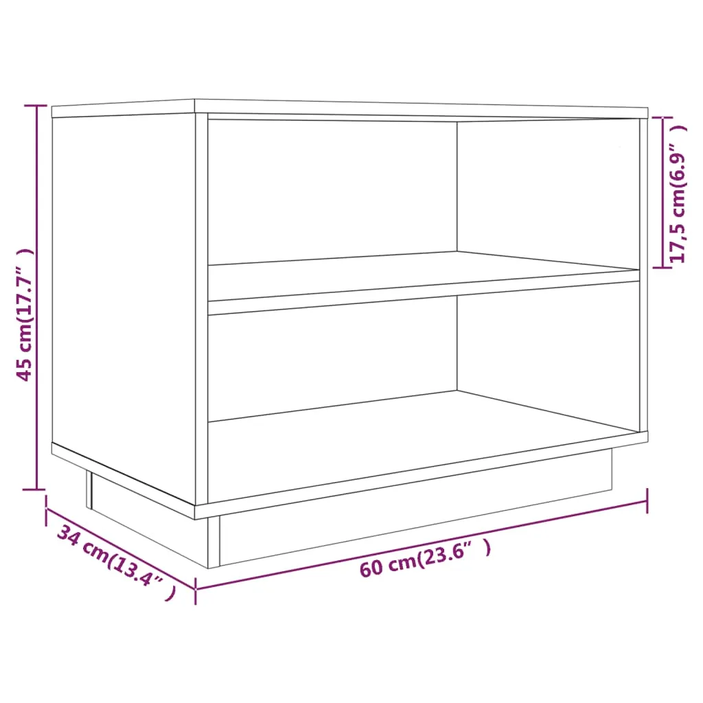 vidaXL Shoe Cabinet Black 60x34x45 cm Solid Wood Pine