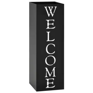 vidaXL Umbrella Stand Welcome Steel Black