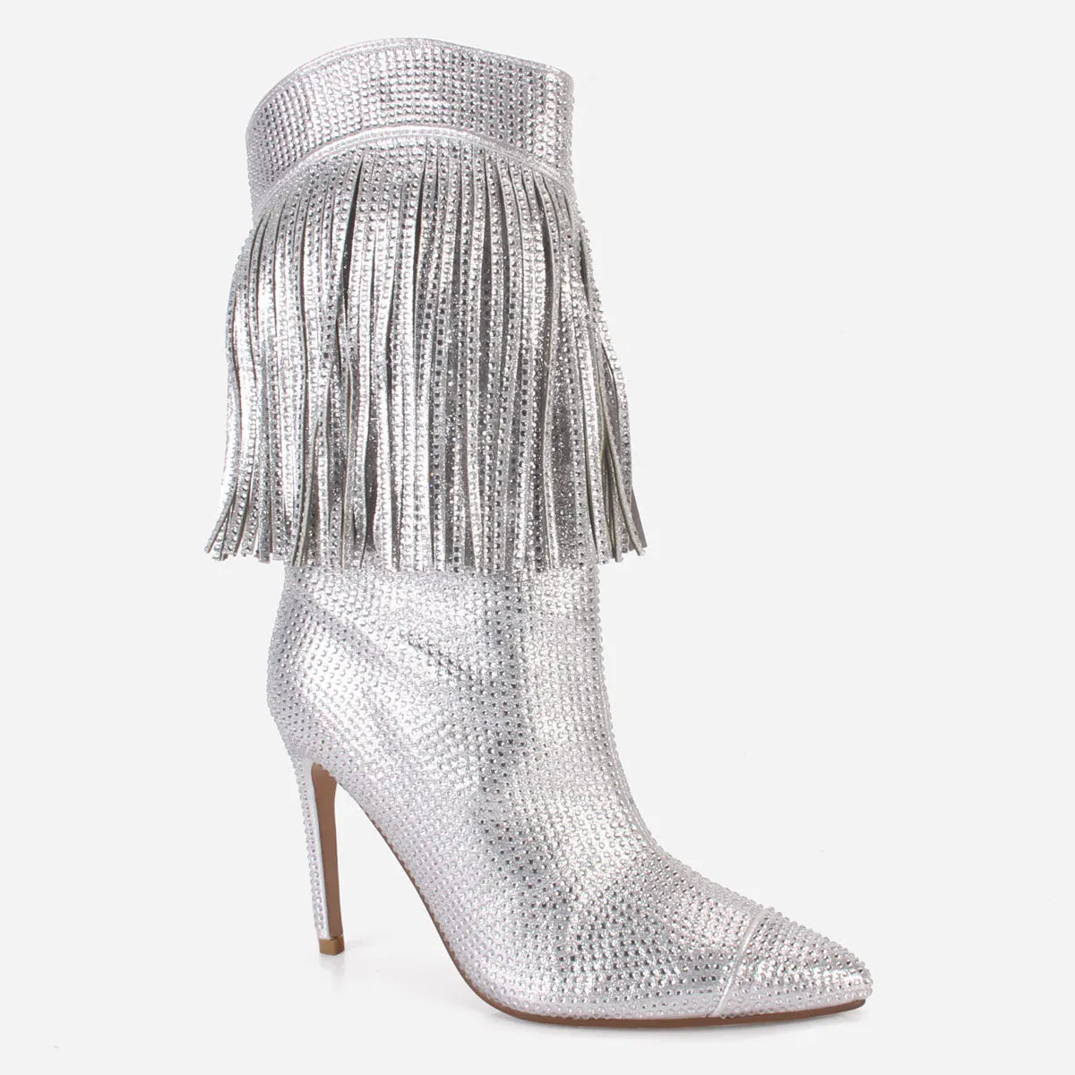 Women "GIANNI" Pointed Toe Fringe Long Boots