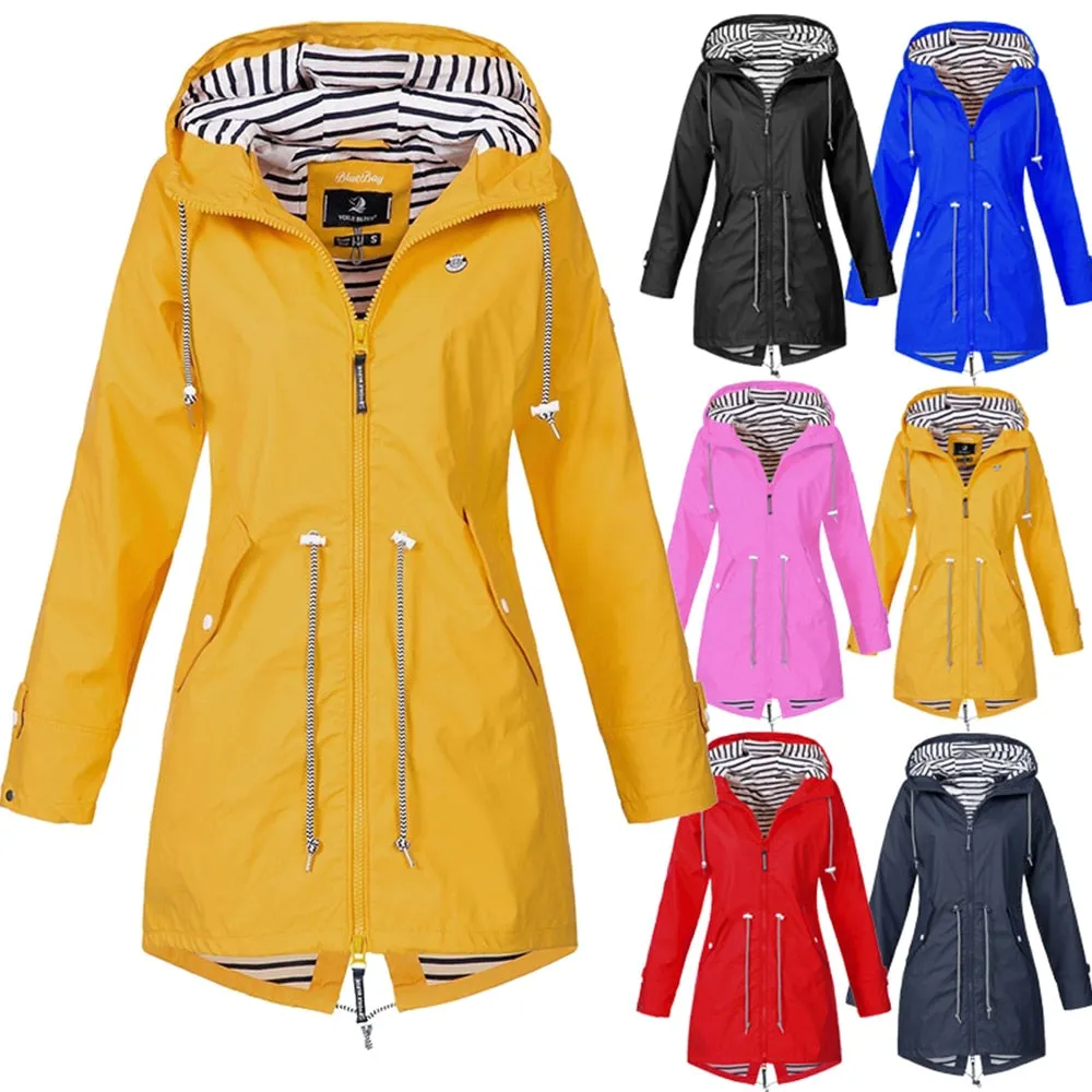 Women Raincoat Waterproof Outdoor Jacket