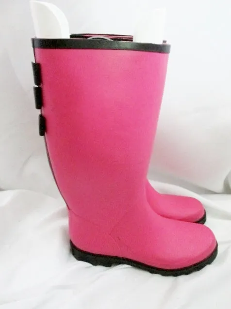 Womens DIRTY LAUNDRY Wellies Rain Boots Rainboots Puddle Jumpers PINK BOW 8 BLACK