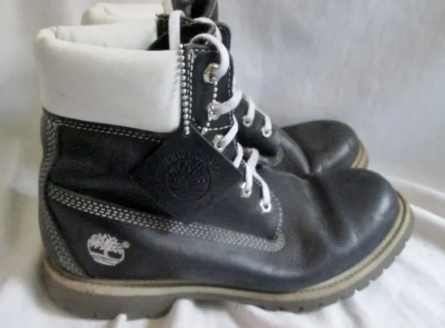 Womens TIMBERLAND 27358 WATERVILLE SMOOTH Leather HIKING Boots BLACK 9 Trek Shoes