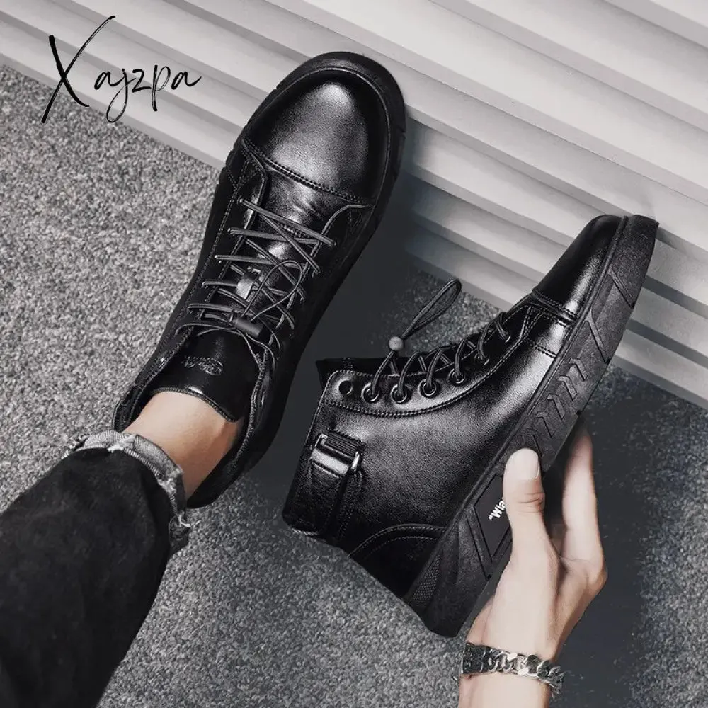 Xajzpa - New Trend Men's Martin Boots Fashionable and Comfortable Warm Men's Shoes Fashionable All-match Casual Boots