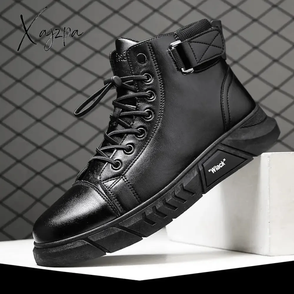 Xajzpa - New Trend Men's Martin Boots Fashionable and Comfortable Warm Men's Shoes Fashionable All-match Casual Boots